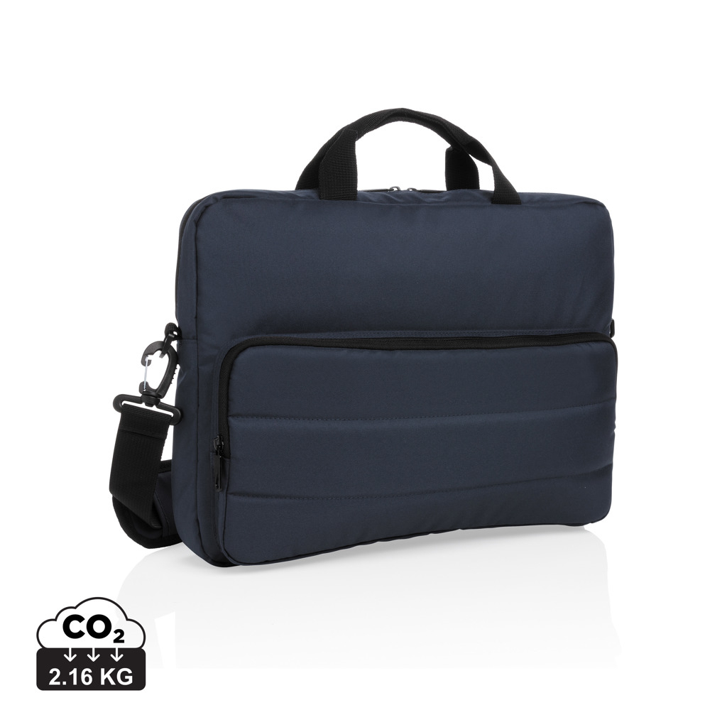 Sacoche ordinateur 15,6 pouces publicitaire Impact en rPET Bleu marine